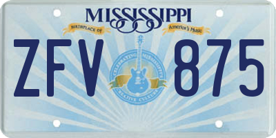 MS license plate ZFV875