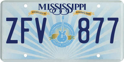 MS license plate ZFV877