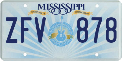 MS license plate ZFV878