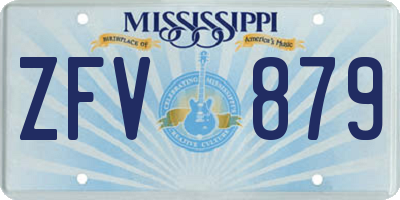MS license plate ZFV879