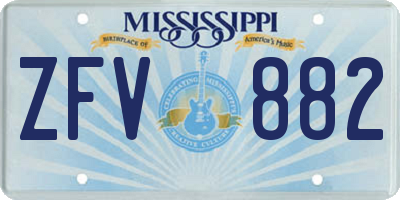 MS license plate ZFV882
