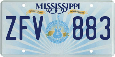 MS license plate ZFV883