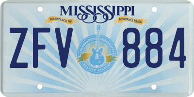 MS license plate ZFV884