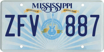 MS license plate ZFV887