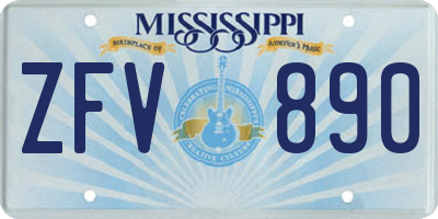 MS license plate ZFV890