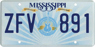 MS license plate ZFV891