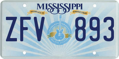 MS license plate ZFV893