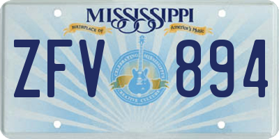 MS license plate ZFV894