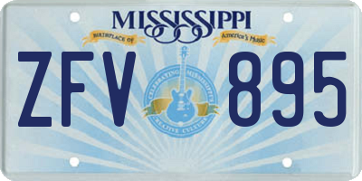 MS license plate ZFV895