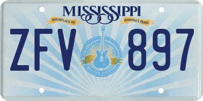 MS license plate ZFV897