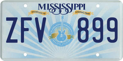 MS license plate ZFV899