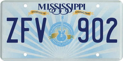 MS license plate ZFV902