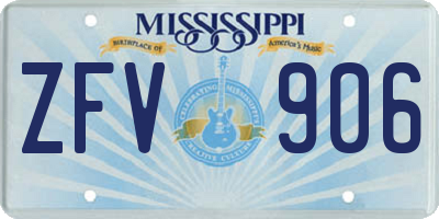 MS license plate ZFV906