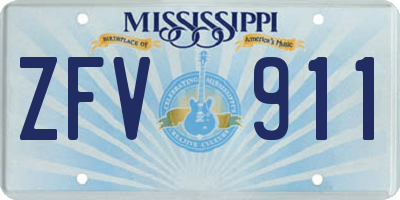 MS license plate ZFV911