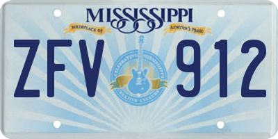 MS license plate ZFV912