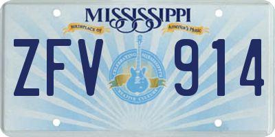 MS license plate ZFV914