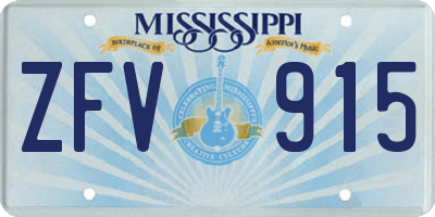 MS license plate ZFV915