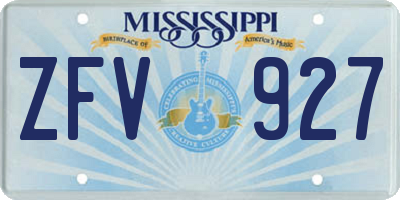 MS license plate ZFV927