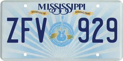 MS license plate ZFV929