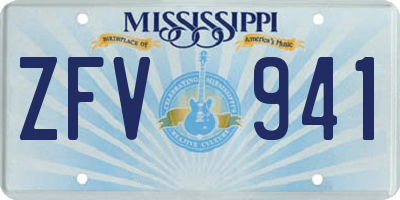 MS license plate ZFV941