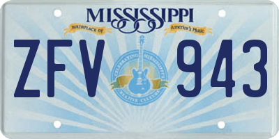 MS license plate ZFV943
