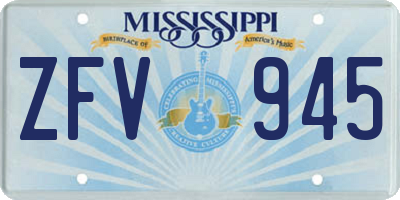 MS license plate ZFV945