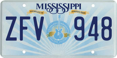 MS license plate ZFV948