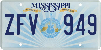 MS license plate ZFV949
