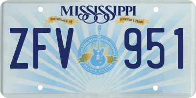 MS license plate ZFV951