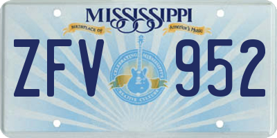 MS license plate ZFV952