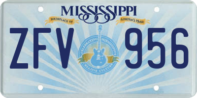 MS license plate ZFV956