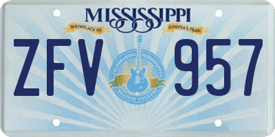 MS license plate ZFV957