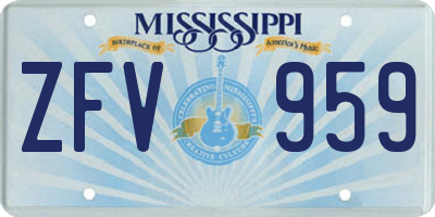 MS license plate ZFV959