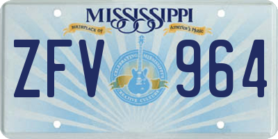 MS license plate ZFV964
