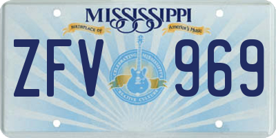 MS license plate ZFV969