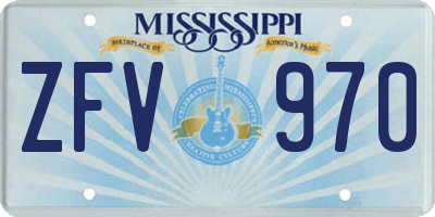MS license plate ZFV970