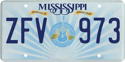 MS license plate ZFV973