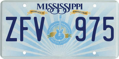 MS license plate ZFV975
