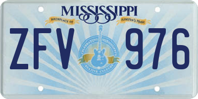 MS license plate ZFV976