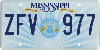 MS license plate ZFV977