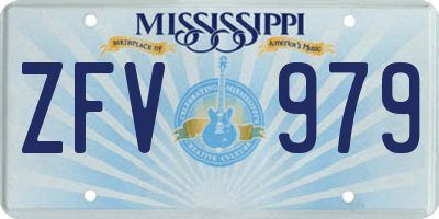 MS license plate ZFV979