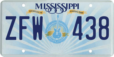 MS license plate ZFW438