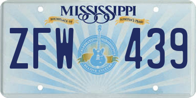 MS license plate ZFW439