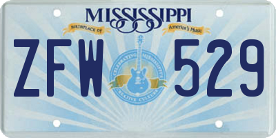 MS license plate ZFW529