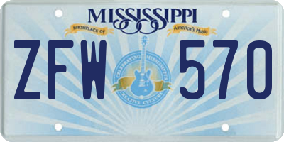 MS license plate ZFW570