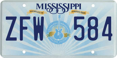 MS license plate ZFW584