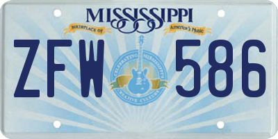 MS license plate ZFW586