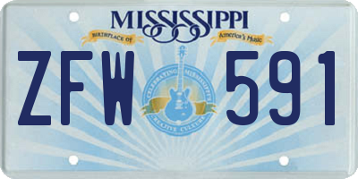 MS license plate ZFW591