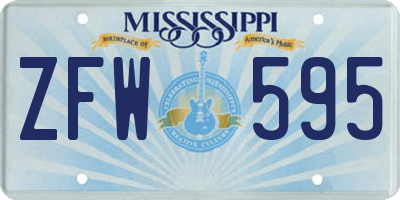 MS license plate ZFW595