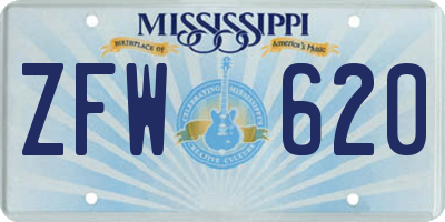 MS license plate ZFW620